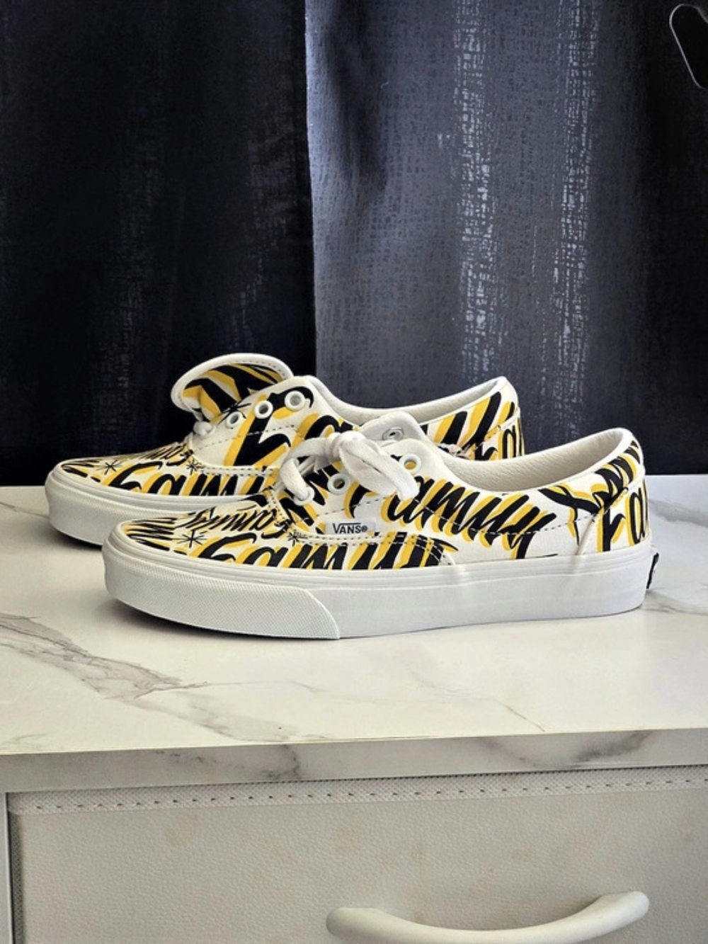 Vans Era Family Graffiti Black Yellow Sneakers US 4.5
